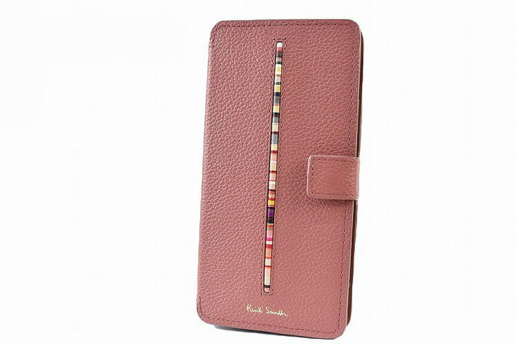 ポールスミス スマホケース iphoneケース 手帳型 レディース ブランド Paul Smith インセットクロスオーバー ストライプ 専用箱付 ピンク iPhone X XS 女性 婦人 本革 PWD657【あす楽】