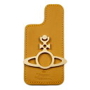 ヴィヴィアン ウエストウッド バンカーリング スマホリング レディース ブランド Vivienne Westwood オーブ クリップ ORB CLIPS 専用箱付 イエロー スマートフォン 落下防止 ホールドリング 20代 30代 40代 50代 おしゃれ 女性 婦人 本革 レザー