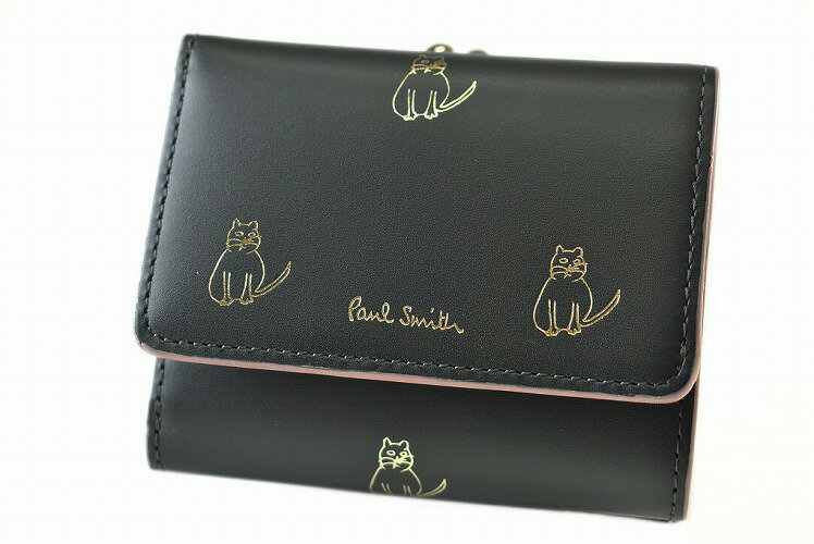 ポールスミス ミニ財布 財布 三つ折り がま口 レディース ブランド Paul Smith キャット ドゥードゥル 箱付 緑 女性 婦人 本革 コンパクト 小さめ さいふ サイフ お財布 革 50代 40代 30代 20代 使いやすい 二つ折り 三つ折り財布 ハイブランド 猫 ネコ BPW004 【あす楽】のサムネイル