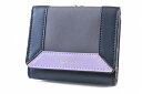 ポールスミス 財布 三つ折り がま口 レディース ブランド Paul Smith コントラストカラーブロック 専用箱付 グレー 紺 ネイビー 女性 婦人 本革 コンパクト BPW274(4)