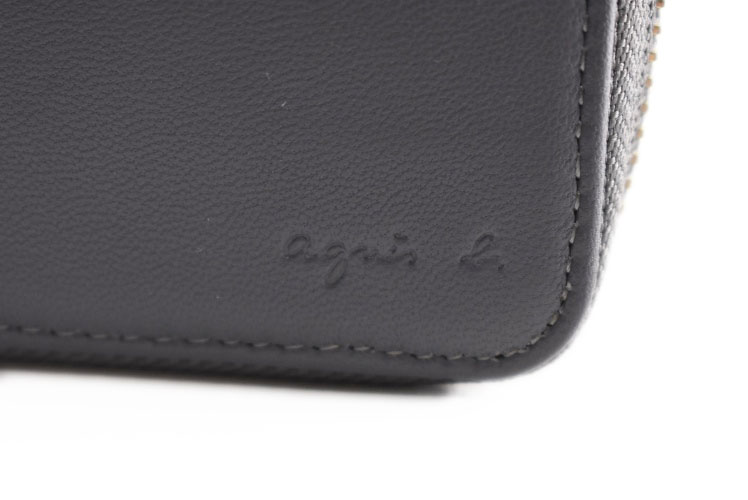 Selectshop seasonのアニエスベー 財布 二つ折り財布 レディース ブランド agnes b. ラウンドファスナー ミニウォレット 専用箱付 グレー 女性 婦人 本革 革 50代 40代 30代 20代 コンパクト 訳あり｜アングル2