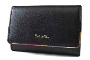 ポールスミス 名刺入れ カードケース レディース ブランド PaulSmith スワールトリム 専用箱付 フラップ 黒 ブラック 女性 婦人 本革 PWD952 【あす楽】