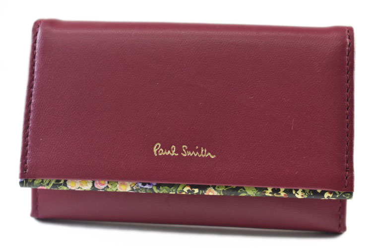 ポールスミス 名刺入れ カードケース レディース ブランド PaulSmith ガーデンフローラルトリム 専用箱付 フラップ ローズ 20代 30代 40代 50代 女性 婦人 本革 BPW101 訳あり