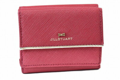 ジルスチュアート ミニ財布 三つ折り 財布 コンパクト レディース ブランド JILLSTUART レザー プリズム 箱無 赤 ローズ レッド 女性 婦人 本革 訳あり