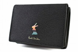 ポール・スミス ミニ財布 レディース ポールスミス ミニ財布 三つ折り 財布 コンパクト レディース ブランド Paul Smith マーケトリーバニー フラップ 専用箱付 黒 ブラック 女性 婦人 本革 BPW523 【あす楽】