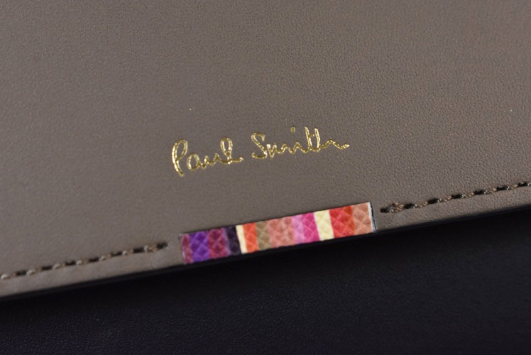 ポールスミス 三つ折り財布 財布 レディース ブランド Paul Smith クロスオーバーストライプタブ かぶせ コンパクト財布 専用箱付 ネイビー 紺 女性 婦人 本革 PWD943 訳あり