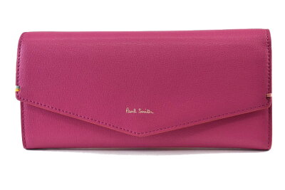ポールスミス 長財布 財布 レディース ブランド Paul Smith ハイライトステッチ フラップ 箱無 ピンク 女性 婦人 本革 レザー 20代 30代 40代 50代 おしゃれ BPW266 訳あり