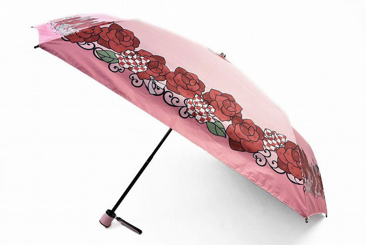 アナスイ ANNA SUI × 鬼滅の刃 コラボ 日傘 折りたたみ 折り畳み 傘 折りたたみ傘 晴雨兼用 UVカット 禰豆子 レディース 女の子 ブランド 女性 婦人 子供 遮光 遮熱 ローズ ピンク 55cm x1x 【あす楽】