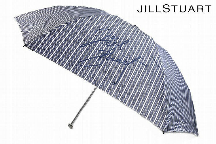 ジル スチュアート 傘 ジルスチュアート 折りたたみ 傘 雨傘 折りたたみ傘 レディース 軽量 ブランド JILLSTUART ストライプ ロゴ ネイビー 55cm 女性 婦人 x1x 【あす楽】