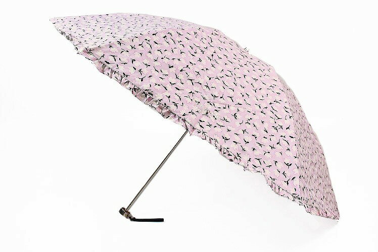 ケイトスペード ニューヨーク 日傘 折りたたみ 傘 レディース ブランド KateSpade NEWYORK フラワー プリント フリル 50cm ピンク × 白フラワー 女性 婦人 UV 晴雨兼用 遮光 遮熱 x1x