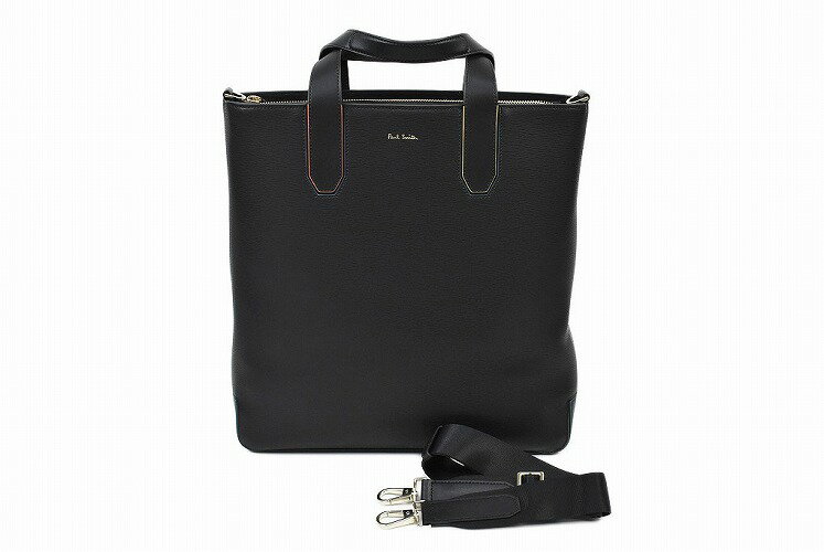 ポールスミス ビジネスバッグ トートバッグ バッグ メンズ ブランド Paul Smith ブライト ストライプ カラーライン ショルダーバッグ 黒 ブラック 男性 紳士 本革 APS053 父の日 x1x