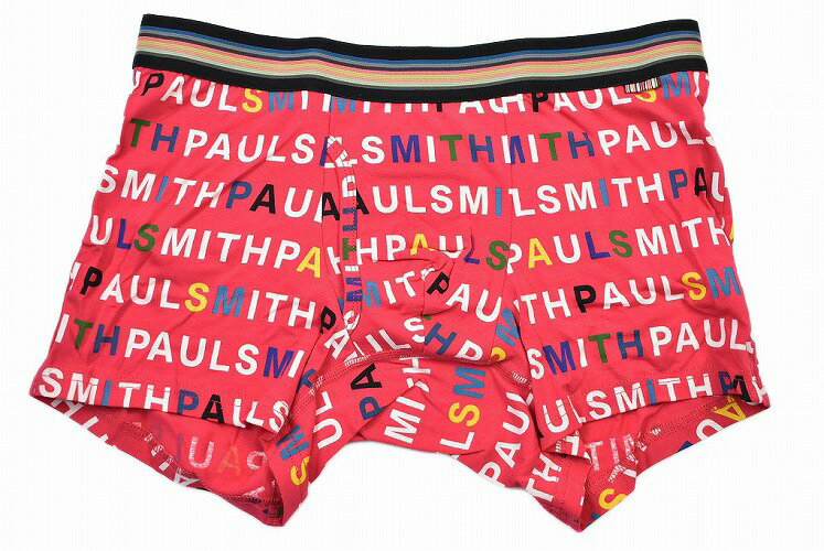 ポールスミス ボクサーパンツ メンズ ブランド 前開き 綿 下着 ボクサー Paul Smith 専用箱付 オールオーバー ロゴ M L LL ピンク アンダーウェア ショートボクサー 男性 紳士 バレンタイン 【あす楽】