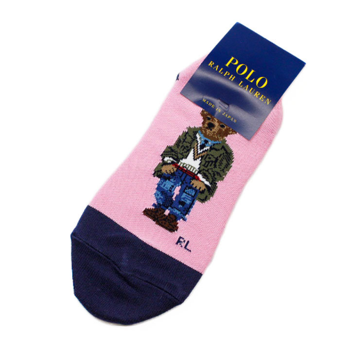 ポロ ラルフローレン 靴下 くるぶし ショート 1足 メンズ ブランド ハイブランド POLO Ralph Lauren ピンク ポロベア ベア くま スニーカ...