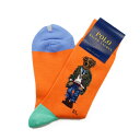 ポロ ラルフローレン 靴下 1足 メンズ ブランド POLO Ralph Lauren オレンジ ジャガード織 ポロベア ベア くま ソックス 25-27cm 男性 紳士 カジュアル ビジネス ビジネスソックス 20代 30代 40代 50代 60代 70代 プレゼント ギフト おしゃれ 父の日 ポイント消化