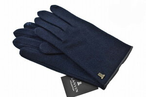 ランバン コレクション 手袋 メンズ ブランド LANVIN COLLECTION カシミヤ混 × レザー パイピング 専用袋付き 紺 ネイビー スマホ対応 23〜24cm 男性 紳士 グローブ 防寒 父の日 n1n【あす楽】