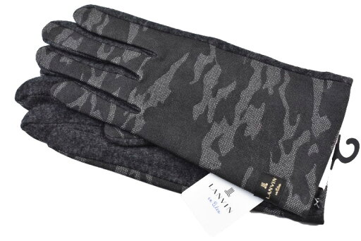 ランバン オン ブルー 手袋 メンズ ブランド LANVIN en Bleu ウール カシミヤ 混 迷彩 カモフラ デザイン ロゴ スマートフォン対応 チャコール × グレー 男性 紳士 グローブ 防寒 ランバン オン ブルー 手袋 メンズ ブランド LANVIN en Bleu ウール カシミヤ 混 迷彩 カモフラ デザイン ロゴ スマートフォン対応 チャコール × グレー 男性 紳士 グローブ 防寒
