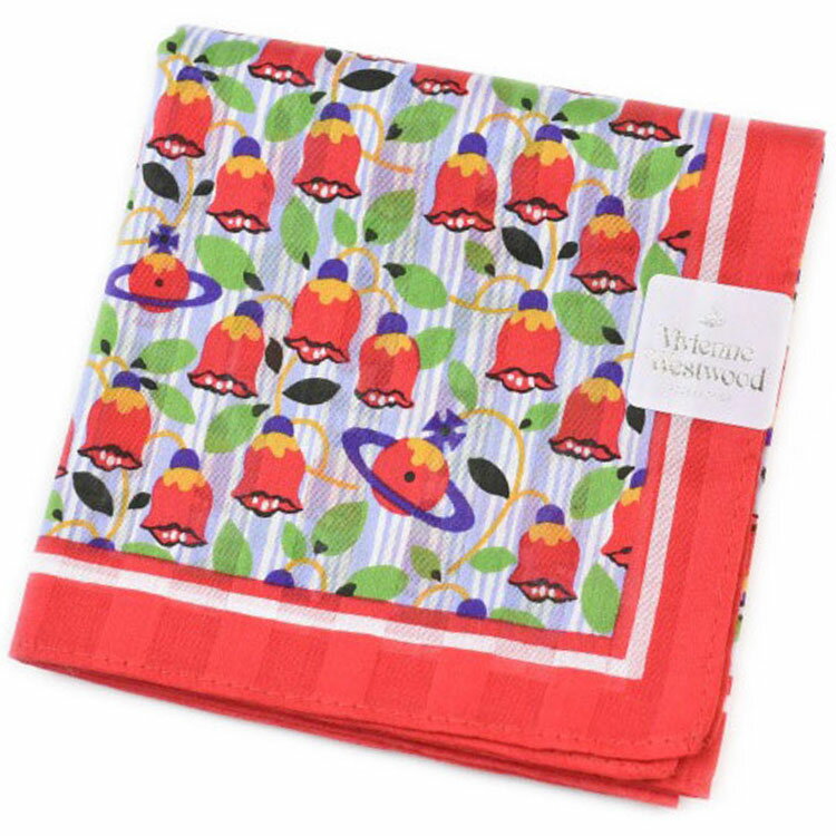 ヴィヴィアン ウエストウッド ハンカチ 1枚 レディース ブランド Vivienne Westwood 赤 レッド 花 フラワー ライト ブルー 青 ストライプ プリント ORB オーブ 女性 婦人 母の日 20代 30代 40代 50代 プレゼント ギフト おしゃれ ポイント消化