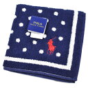 ポロ ラルフローレン タオルハンカチ タオル ハンカチ 1枚 レディース 綿 ブランド ハイブランド POLO Ralph Lauren 紺 ネイビー 白ドット...