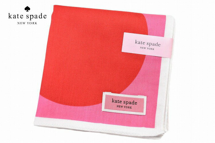 ケイトスペード ニューヨーク ハンカチ レディース 綿 高級 ブランド ハイブランド kate spade new york ピンク サークル ハート ロゴ ケ...