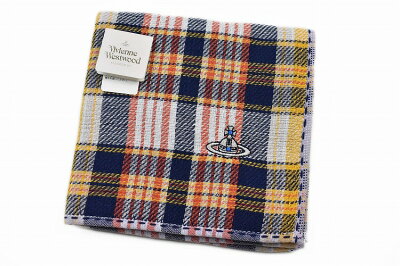 ヴィヴィアン ウエストウッド タオルハンカチ 1枚 メンズ ブランド Vivienne Westwood イエロー × オレンジ チェック 男性 紳士 バレンタイン 【あす楽】