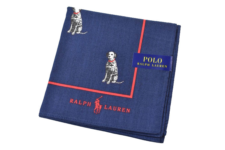 ラルフローレン ポロ ラルフローレン ハンカチ 1枚 メンズ ブランド POLO Ralph Lauren 紺 ネイビー × 赤 レッド ドッグ 犬 ロゴ 男性 紳士 【あす楽】