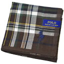 ポロ ラルフローレン ハンカチ 1枚 メンズ 綿 ブランド ハイブランド POLO Ralph Lauren 茶 ブラウン × マルチカラー チェック 紺 ネイ...