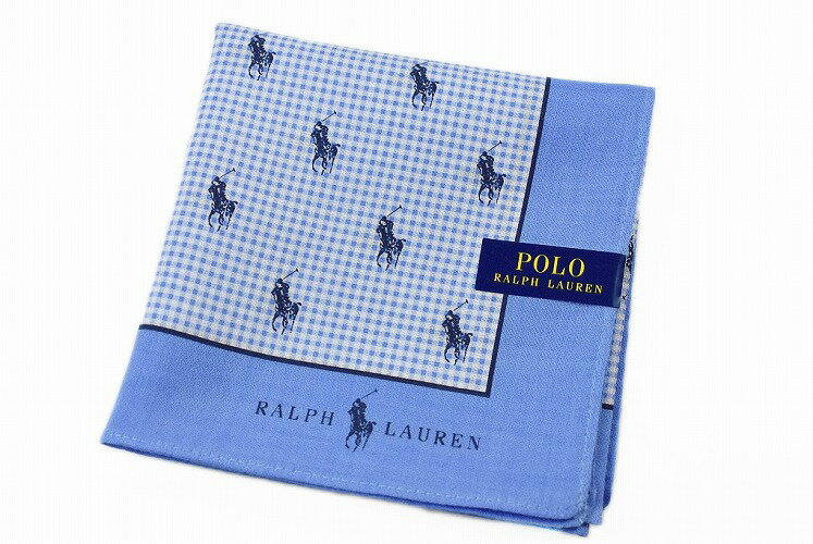 ラルフローレン ポロ ラルフローレン ハンカチ 1枚 メンズ ブランド POLO Ralph Lauren ブルー ギンガム チェック ネイビー ロゴ ギフト プレゼント 20代 30代 40代 50代 60代 70代 綿 男性 紳士 父の日 実用的 暑さ対策 【あす楽】