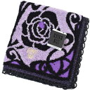 アナスイ タオルハンカチ タオル ハンカチ 1枚 レディース 綿 高級 ブランド ハイブランド ANNA SUI ラメ ローズ 薔薇 バラ ロゴ 刺繍 パープル...