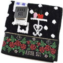 アナスイ タオルハンカチ タオル ハンカチ 1枚 レディース 綿 ブランド ANNA SUI ドット ローズ ロゴ 黒 ブラック 女性 婦人 20代 30代 4...