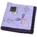 アナスイ タオルハンカチ タオル ハンカチ 1枚 レディース 綿 高級 ブランド ハイブランド ANNA SUI パープル バタフライ ローズ 薔薇 花 刺繍 ...