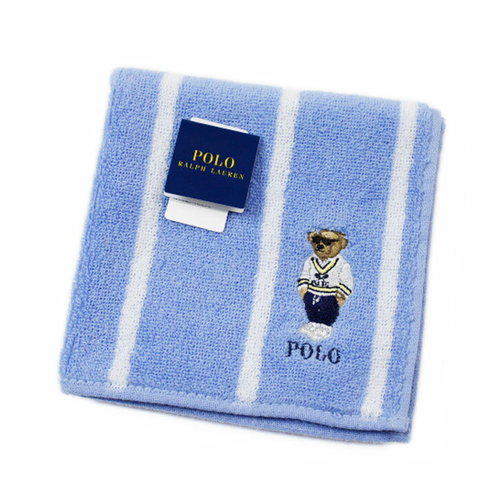 ポロ ラルフローレン タオルハンカチ タオル ハンカチ 1枚 メンズ ポロベア ベア くま 綿 ブランド POLO Ralph Lauren ライト ブルー 白 ホワイト ストライプ 男性 紳士 父の日 20代 30代 40代 50代 60代 70代 プレゼント ギフト おしゃれ ハンドタオル ポイント消化