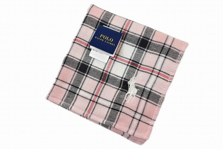 ポロ ラルフローレン タオルハンカチ タオル ハンカチ 1枚 レディース 綿 高級 ブランド ハイブランド POLO Ralph Lauren ピンク チェック...