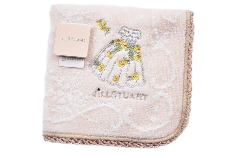 ジルスチュアート ジル スチュアート タオルハンカチ ハンカチ 1枚 レディース ブランド JILLSTUART ピンク ベージュ ドレス フラワー 刺繍 レース 女性 婦人 ハンドタオル 【あす楽】