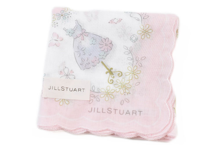 ジルスチュアート ジル スチュアート ハンカチ 1枚 レディース ブランド JILLSTUART ピンク ドレス ファッション コスメ フラワー プリント スカラップ 女性 婦人 【あす楽】