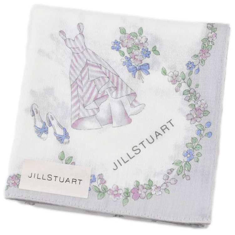 ジルスチュアート ハンカチ レディース 綿 高級 ブランド ハイブランド JILLSTUART グレー 白 ホワイト ドレス フラワー 女性 婦人 母の日 実用的 20代 30代 40代 50代 60代 70代 プレゼント ギフト おしゃれ かわいい 大人 可愛い ホワイトデー ポイント消化