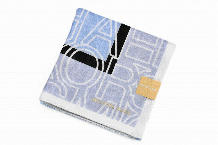 マイケルコース ハンカチ 1枚 レディース 日本製 綿 高級 ブランド ハイブランド MICHAEL KORS ブルー 青 ロゴ 女性 婦人 母の日 20代 3...