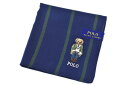 ポロ ラルフローレン ハンカチ 1枚 メンズ ポロベア ベア くま 綿 ブランド ハイブランド POLO Ralph Lauren 紺 ネイビー × グリーン ...