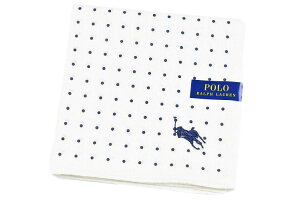 ポロ ラルフローレン 大判 ハンカチ 1枚 メンズ ブランド POLO Ralph Lauren ネイビー × ホワイト ドット 男性 紳士 父の日 【あす楽】