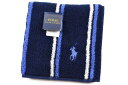 ポロ ラルフローレン タオルハンカチ タオル ハンカチ 1枚 メンズ ギフト プレゼント 綿 ブランド ビジネス POLO Ralph Lauren 紺 ネイビー ホワイト × ブルー ストライプ ロゴ 刺繍 男性 紳士 ハンドタオル 【あす楽】