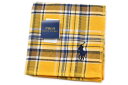 ポロ ラルフローレン タオルハンカチ タオル ハンカチ 1枚 メンズ 綿 ブランド ハイブランド POLO Ralph Lauren 黄色 イエロー × 青 ブ...