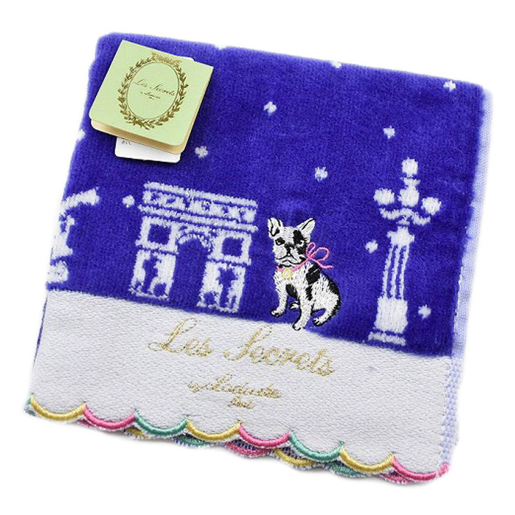 ラデュレ タオルハンカチ タオル ハンカチ 1枚 レディース 綿 高級 ブランド ハイブランド LADUREE ネイビー フランス ドット 刺繍 女性 婦人 母の日 20代 30代 40代 50代 60代 70代 プレゼント ギフト おしゃれ かわいい 大人 ハンドタオル ホワイトデー ポイント消化