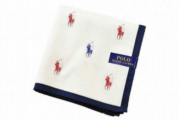 ポロ ラルフ ローレン ハンカチ レディース ポロ ラルフローレン ハンカチ 1枚 レディース ブランド POLO Ralph Lauren 白 ホワイト ロゴ プリント デザイン 女性 婦人 母の日 【あす楽】