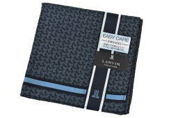 ランバン コレクション ハンカチ メンズ ランバン コレクション ハンカチ 1枚 メンズ ブランド LANVIN COLLECTION ネイビー グレー ライトブルー ライン デザイン 男性 紳士 【あす楽】