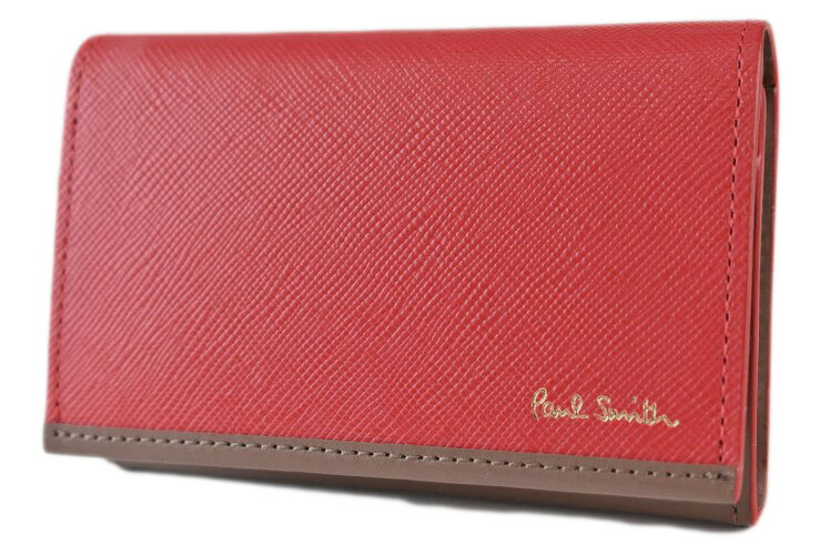 ポールスミス名入れ名刺入れ ポールスミス 名刺入れ カードケース メンズ ブランド Paul Smith サフィアーノ 専用箱付 赤 レッド 本革 革 レザー 男性 紳士 カード入れ 名刺ケース おしゃれ かっこいい ギフト PSQ102 【あす楽】