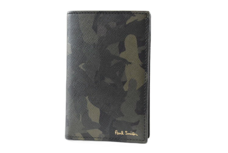 ポールスミス ポールスミス カードケース メンズ ブランド Paul Smith ネイキッドレディ カモ Naked Lady Camouflage プリント イタリア製 二つ折り 専用箱付 カーキ 男性 紳士 本革 PSV761 【あす楽】