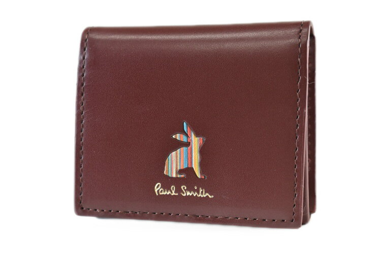 ポールスミス ポールスミス 小銭入れ コインケース 財布 小さい メンズ ブランド ポール・スミス Paul Smith マーケトリーストライプラビット フラップ 専用箱付 ワイン ボルドー 男性 紳士 本革 PSQ160 【あす楽】