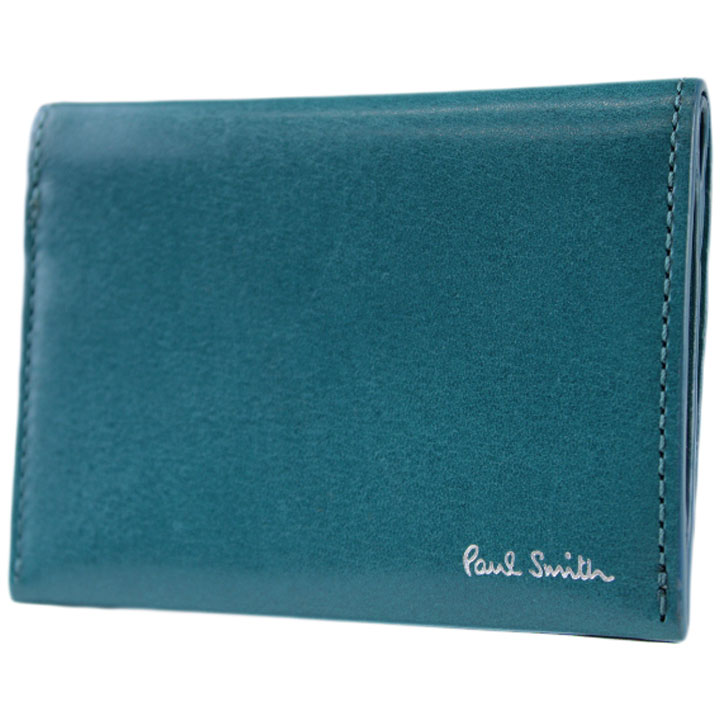 ポールスミス カードケース メンズ ブランド Paul Smith フォールデッドエッジ 二つ折り 箱無 ターコイズ ブルー 20代 30代 40代 50代 かっこいい おしゃれ 男性 紳士 本革 BPS682 訳あり(4)