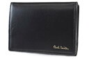 ポールスミス コインケース カードケース 二つ折り ミニ財布 メンズ ブランド ポール・スミス Paul Smith マルチストライプ トリムインサイド フラップ 専用箱付 小銭入れ 黒 ブラック 男性 紳士 本革 BPS200