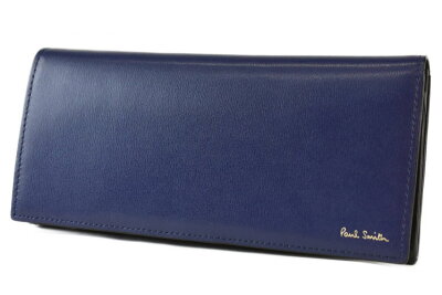 ポールスミス 長財布 財布 メンズ ブランド ポール・スミス Paul Smith シティエンボス かぶせ 専用箱付 青 ブルー 男性 紳士 本革 PSC306 訳あり