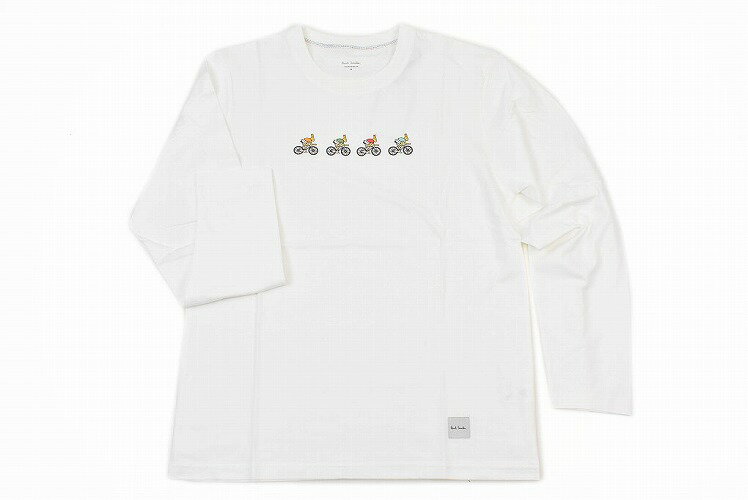 ポールスミス 長袖 Tシャツ カットソー メンズ ブランド Paul Smith LOUNGEWEAR ルームウエア ラウンジウエア クルーネック Rabbit On Bike トップス M L LL 白 ホワイト 男性 紳士 